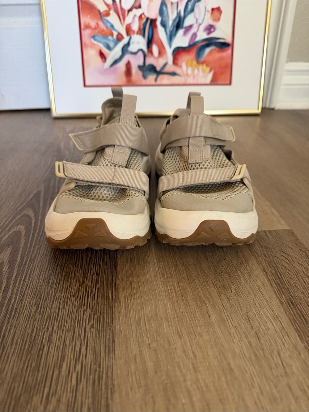 Teva Beige Sport Sandals with White Sole - Picture 8 of 9